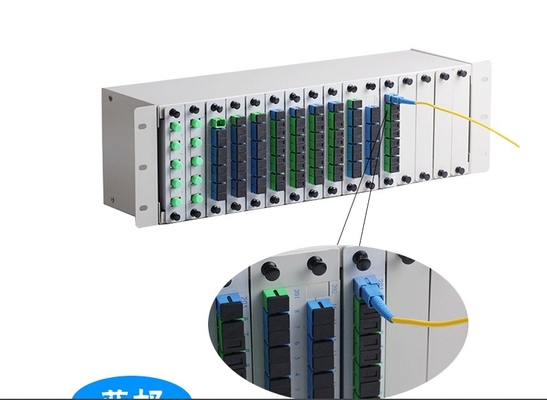 1x2 1x4 1x8 16 fentes PLC à fibre optique LGX Splitter châssis pour monture de rack 3U 19 &quot;
