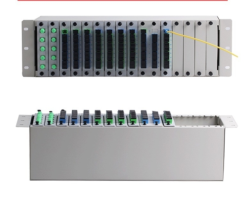 1x2 1x4 1x8 16 fentes PLC à fibre optique LGX Splitter châssis pour monture de rack 3U 19 &quot;