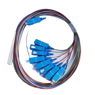 Sortie 0,9 mm LSZH Pigtails en fibre optique 12Cords 1,5 2,0 3,0 Perte d'insertion ≤ 0,3 dB 3