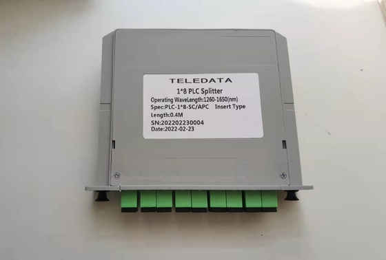 Type de fibre G657A 1x8 SC APC PLC Cassette Splitter à fibre optique pour la transmission de signaux