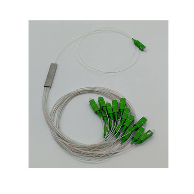 1x8 Splitter à fibre optique en fermeture de tube en acier inoxydable pour une longueur d'onde de fonctionnement de 1260-1650 nm